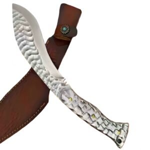 Handgefertigtes Kukri-Messer mit Eisseele-Kaltmond-Motiv und Steinmuster