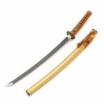 Handgefertigtes goldenes Samurai-Messer mit fester Klinge von Ghost
