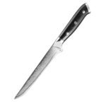 Fleischschneide- und Ausbeinmesser mit G10-Griff aus Damaststahl